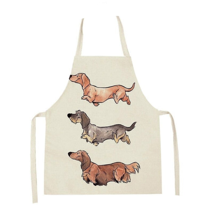 Printed Cartoon Dogs Cleaning Apron