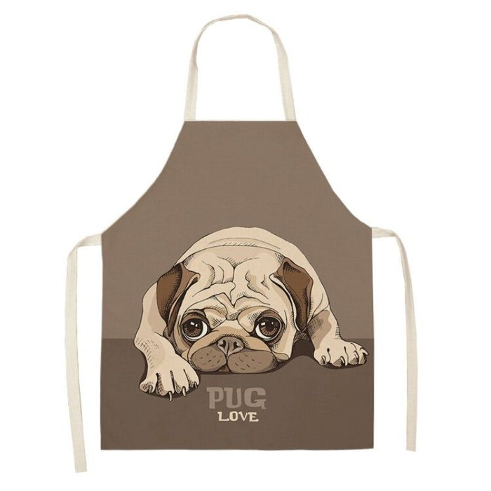 Pug Dog Printed Kitchen Apron