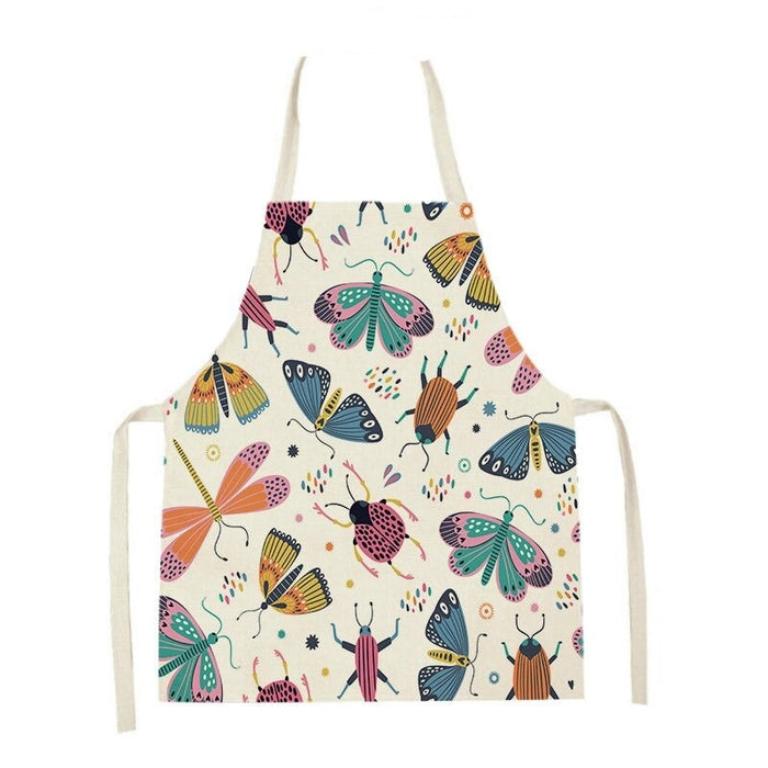 Flower Printed Sleeveless Apron