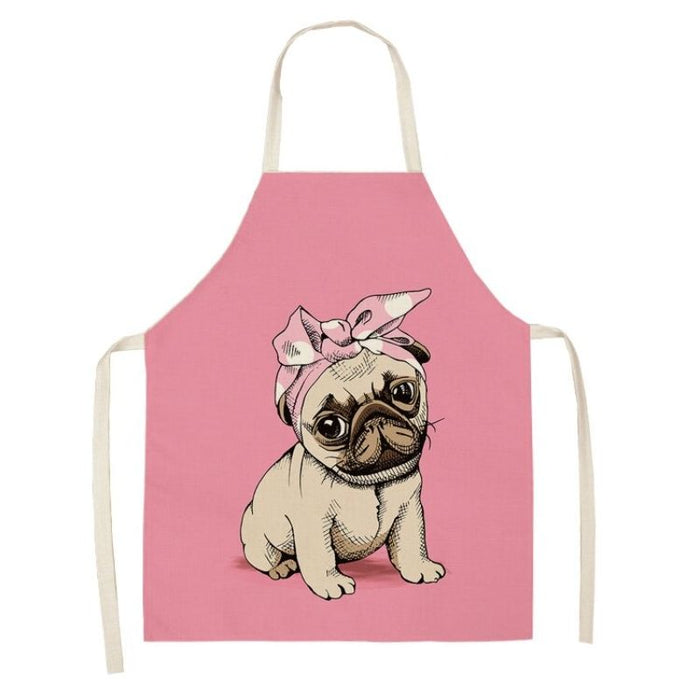 Pug Dog Printed Kitchen Apron