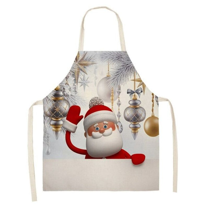 Santa And Snowman Printed Apron