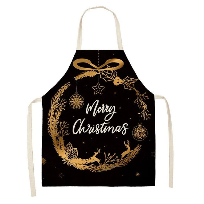 Christmas Gold Black Apron