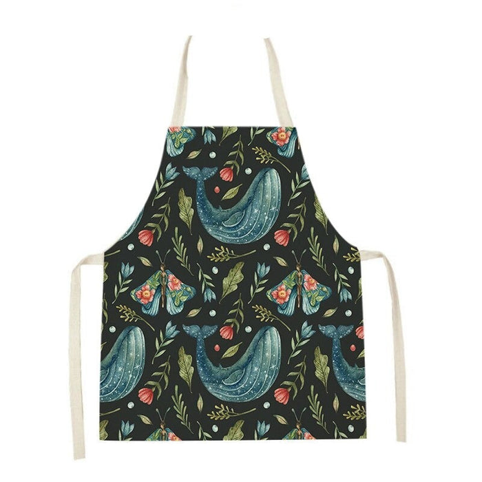 Flower Printed Sleeveless Apron