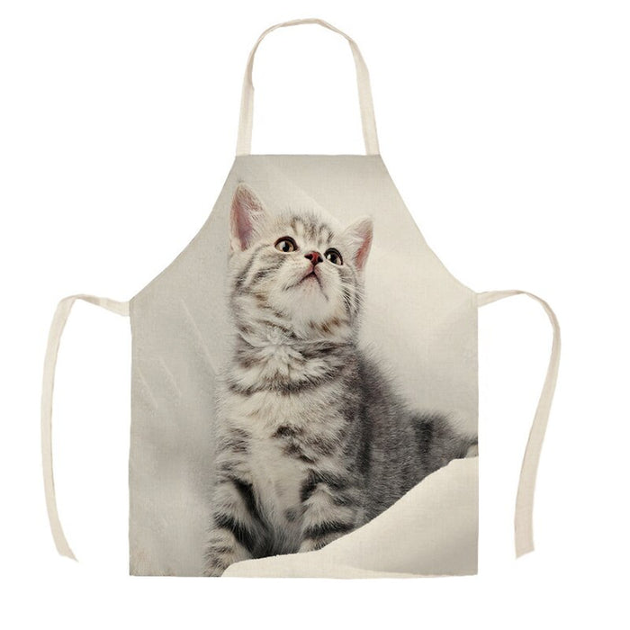 Cat Print Kitchen Sleeveless Apron