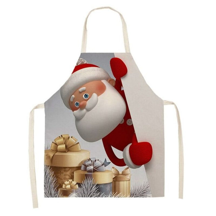 Santa And Snowman Printed Apron