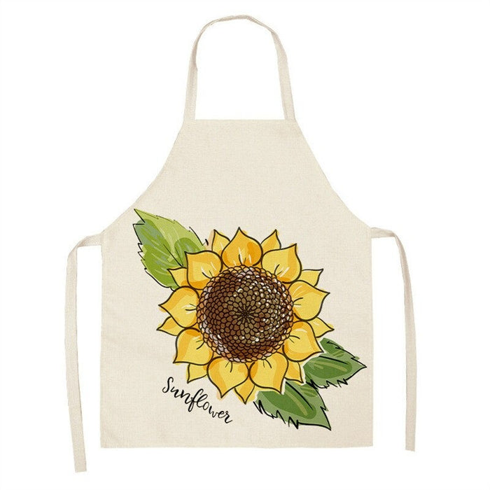 Printed Sunflower Cotton Aprons