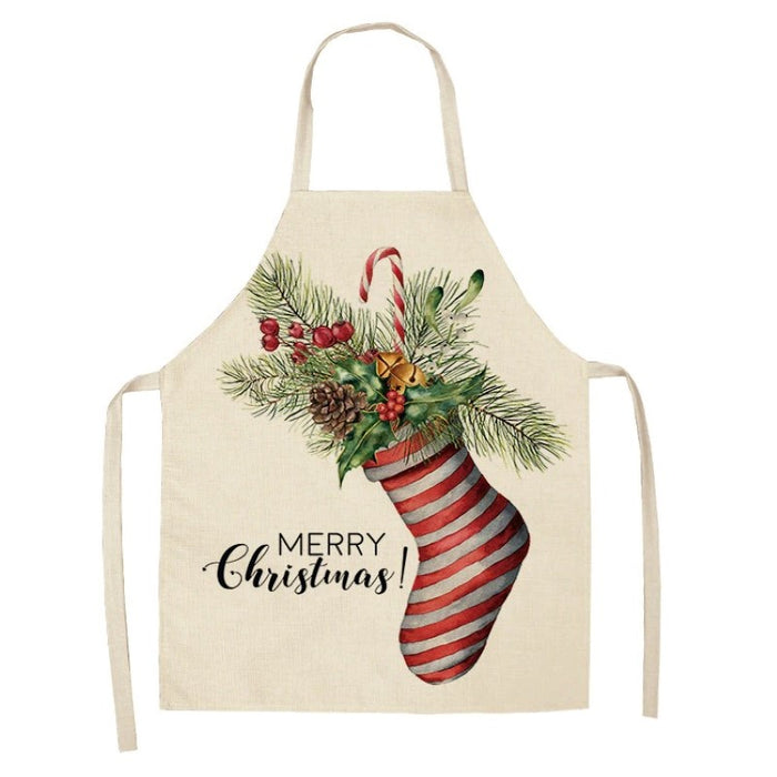 Creative Christmas Printed Women Kitchen Aprons