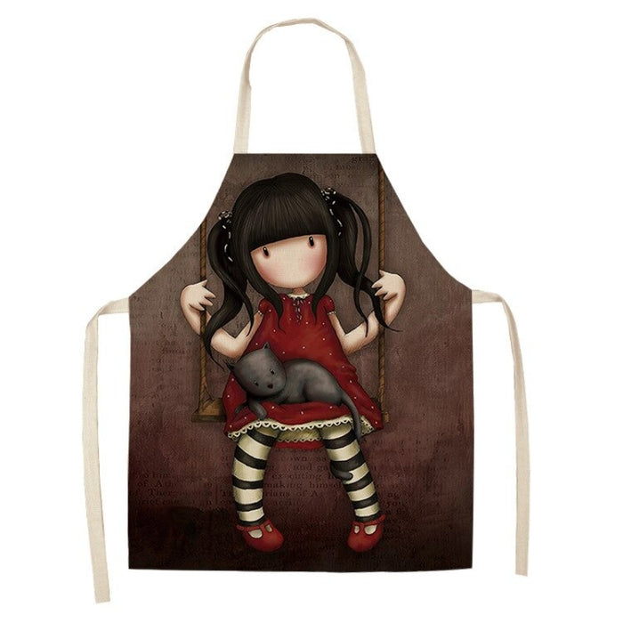 Kitchen Apron Printed Cartoon Girl