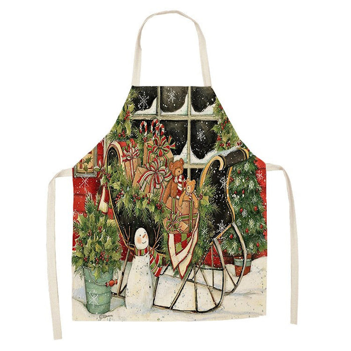 Artistic Christmas Print Kitchen Apron