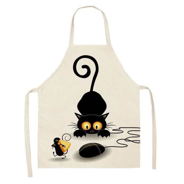 Cat Printed Kitchen Aprons