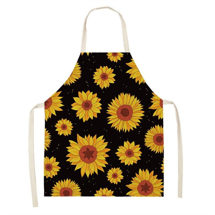 Printed Sunflower Cotton Aprons