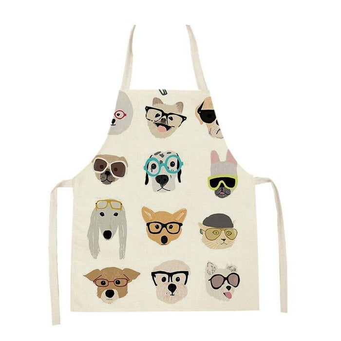 Printed Cartoon Dogs Cleaning Apron