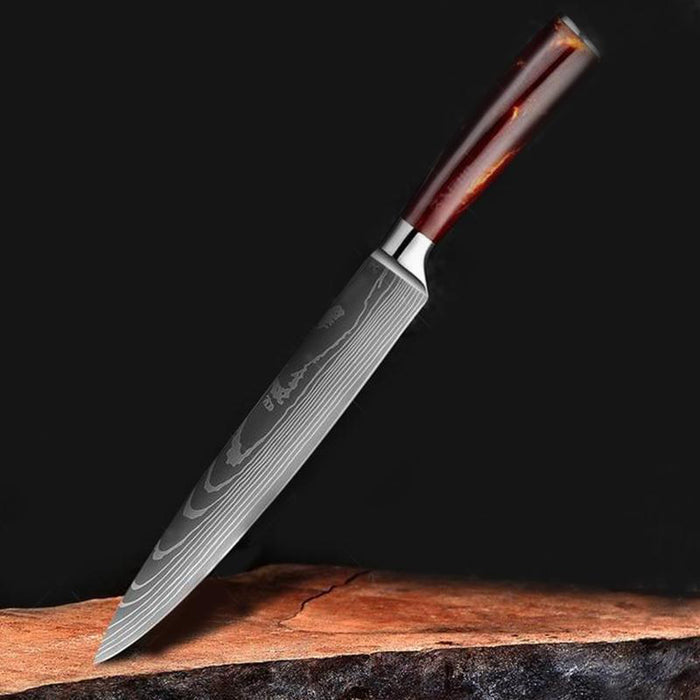 Set Laser Damascus Knife Sets