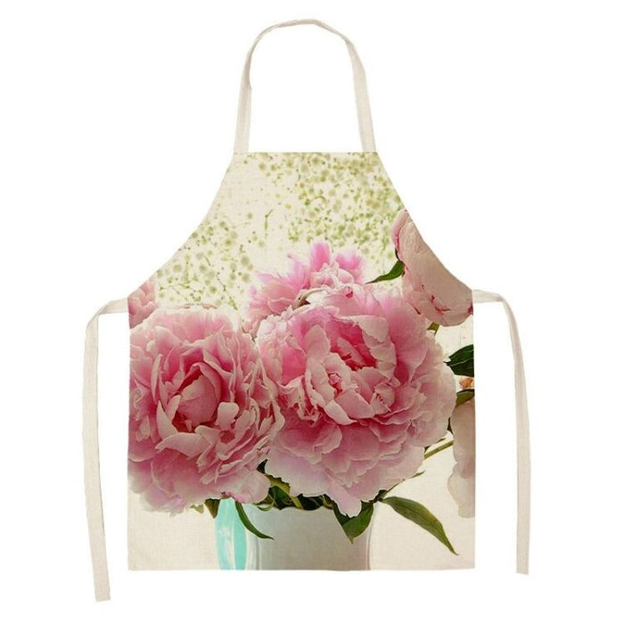 Flower Print Sleeveless Apron