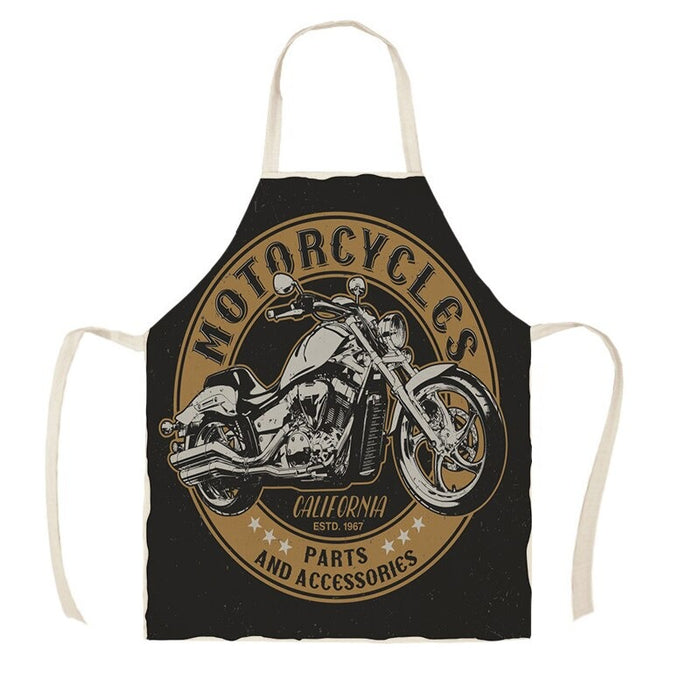 Retro Motorcycle Printed Apron