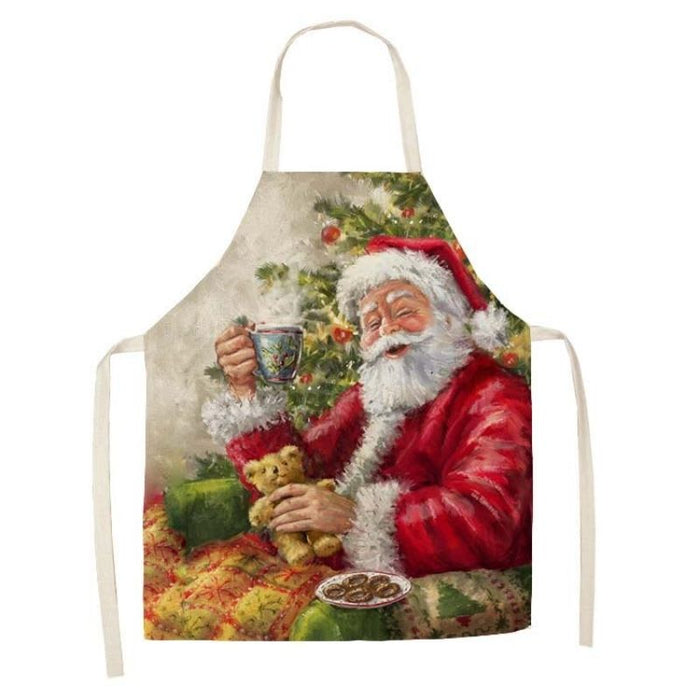 Santa Printed Home Sleeveless Aprons