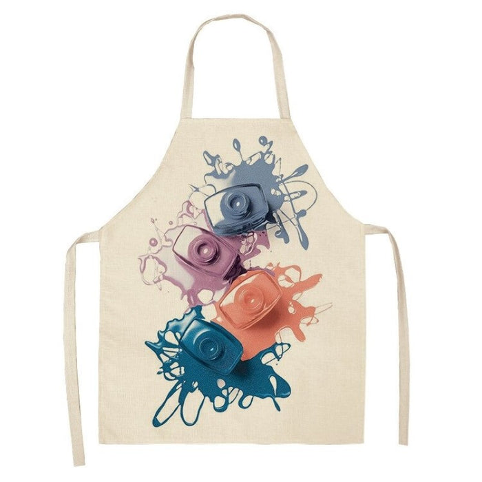 Perfume Lipstick Linen Print Apron