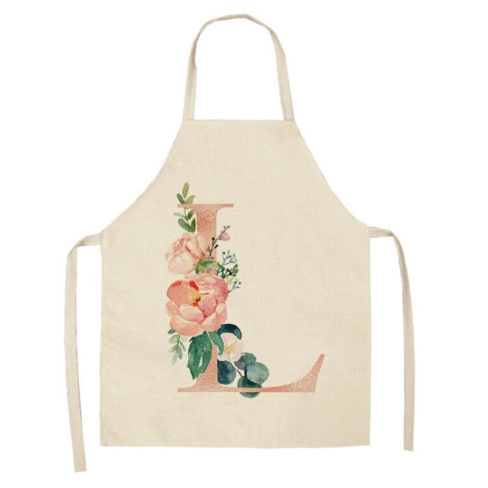 Pink Letter Flower Apron