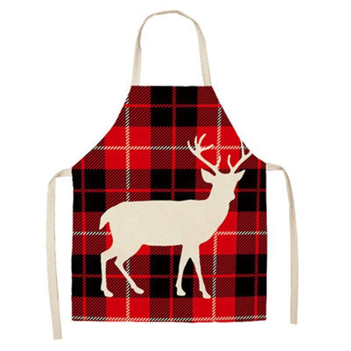 Christmas Apron Plaid Printed