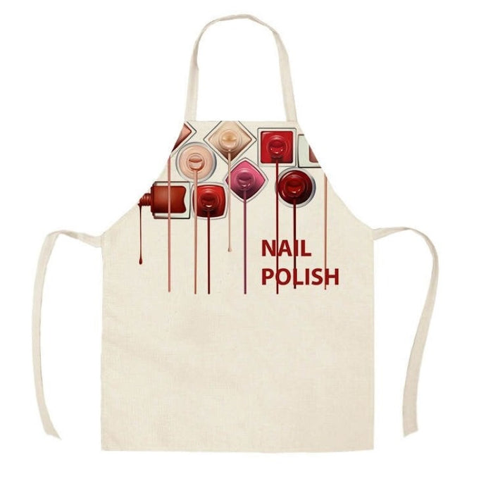 Nail Polish Bottle Print Sleeveless Apron