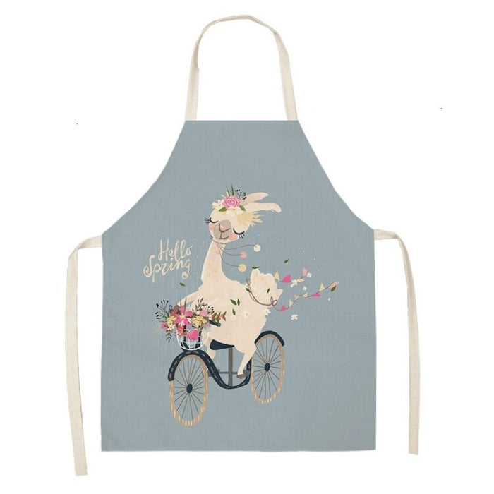 Alpaca Linen Vase Sleeveless Printing Apron