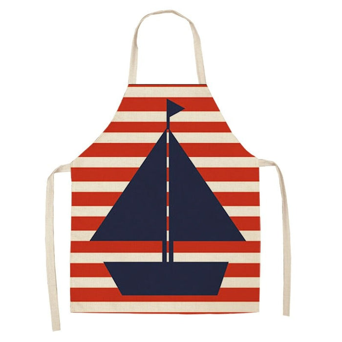 Marine Graphic Linen Apron