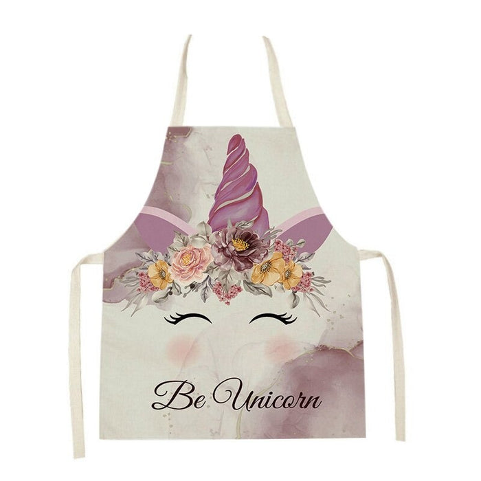 Unicorn Flower Print Apron