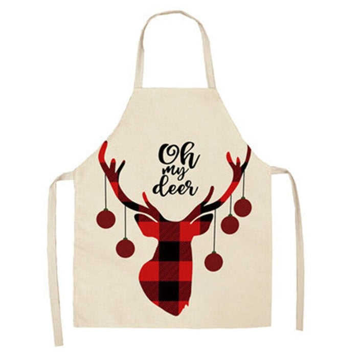 Christmas Apron Plaid Printed