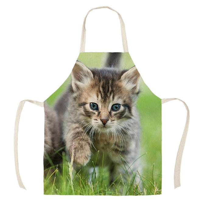 Cat Print Kitchen Sleeveless Apron