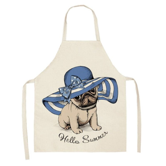 Pug Dog Printed Cleaning Apron