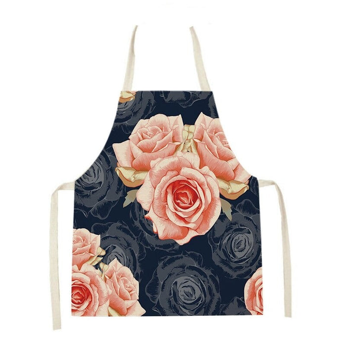 Flower Printed Sleeveless Apron