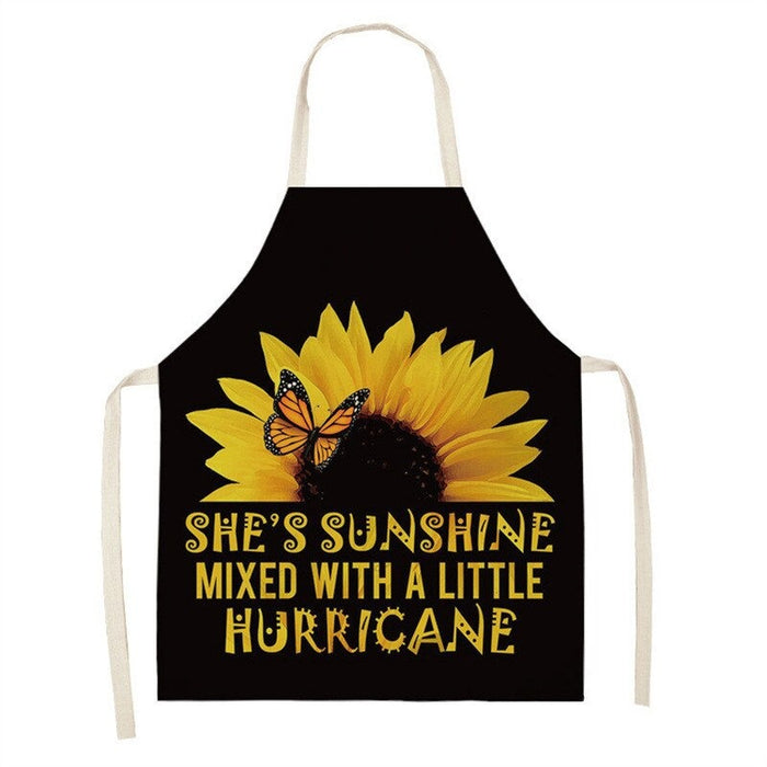 Printed Sunflower Cotton Aprons