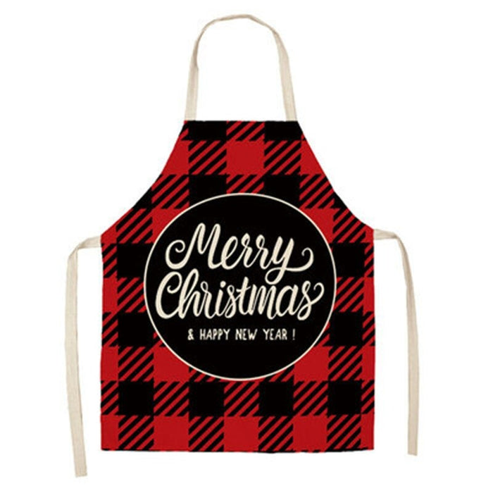 Christmas Apron Plaid Printed