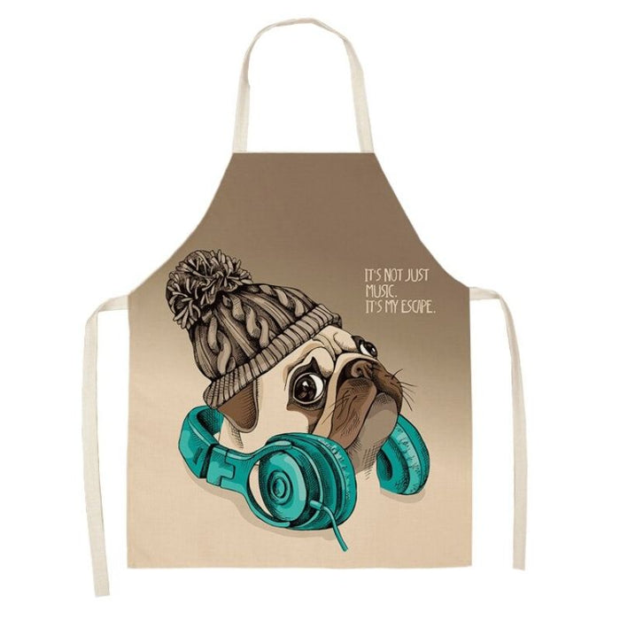 Pug Dog Printed Cleaning Apron