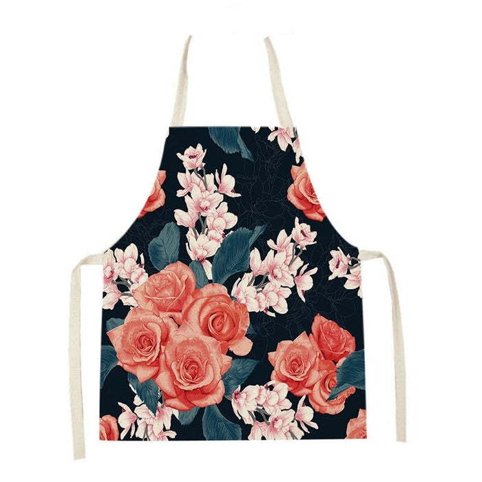 Flower Printed Sleeveless Apron