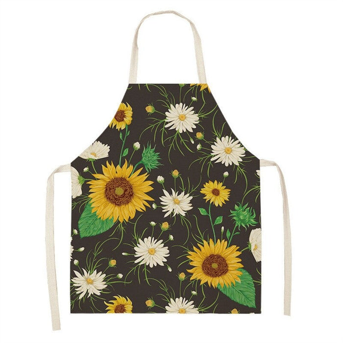 Printed Sunflower Cotton Aprons