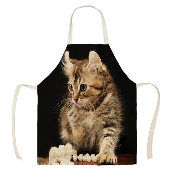 Cat Print Kitchen Sleeveless Apron