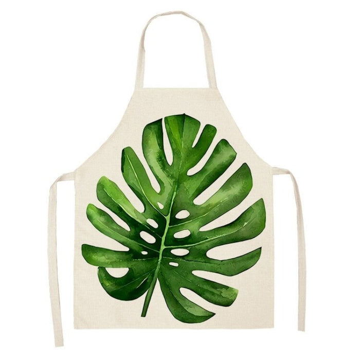 Tropical Leaves Print Aprons