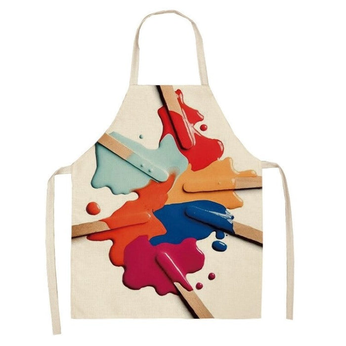 Perfume Lipstick Linen Print Apron