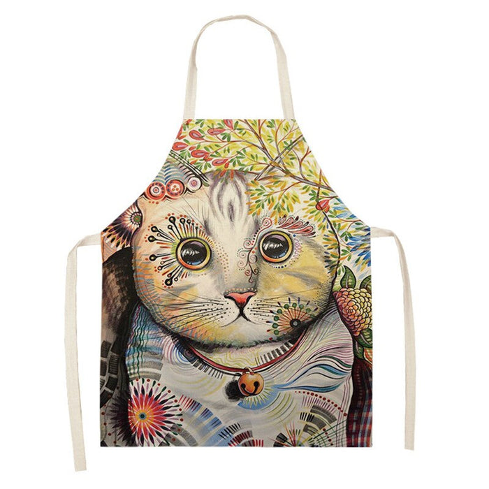 Cats Print Kitchen Apron