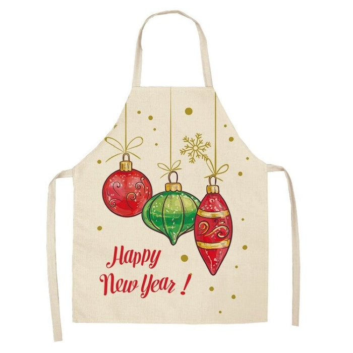 Creative Christmas Printed Women Kitchen Aprons