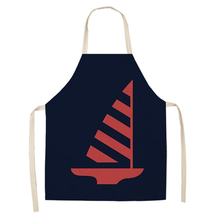 Printed Marine Graphic Linen Aprons