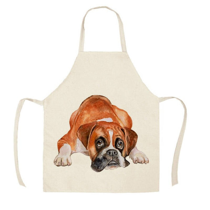 Dogs Print Sleeveless Aprons