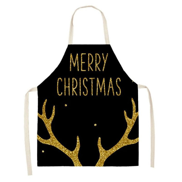 Christmas Gold Black Apron