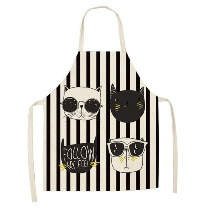 Cartoon Cat Cotton and Linen Apron