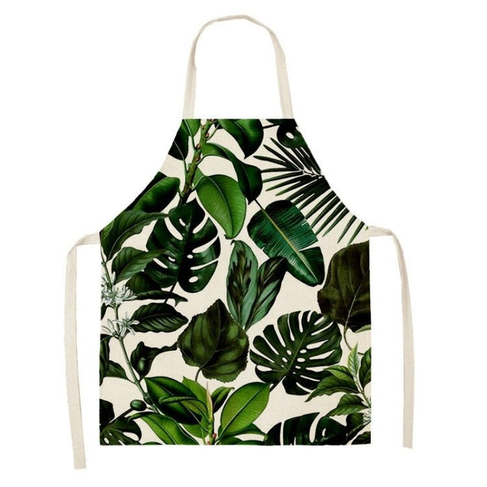 Tropical Leaves Print Aprons