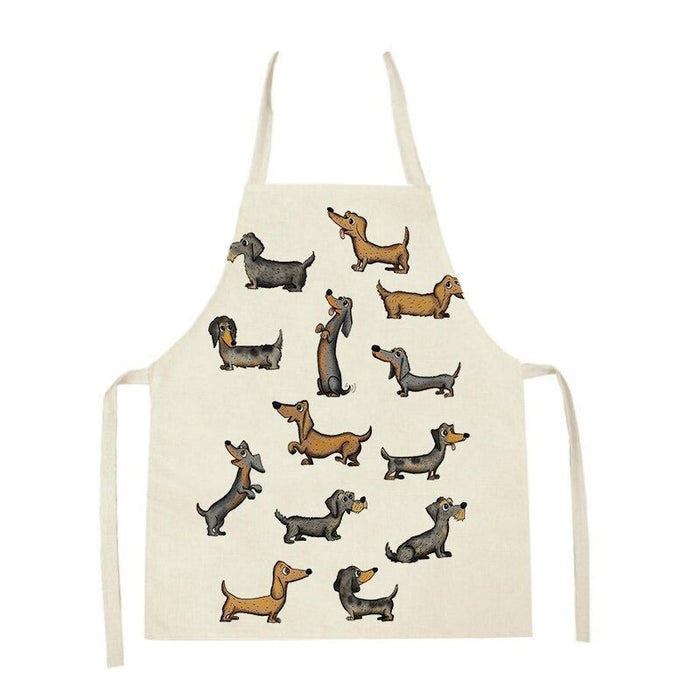 Printed Cartoon Dogs Cleaning Apron