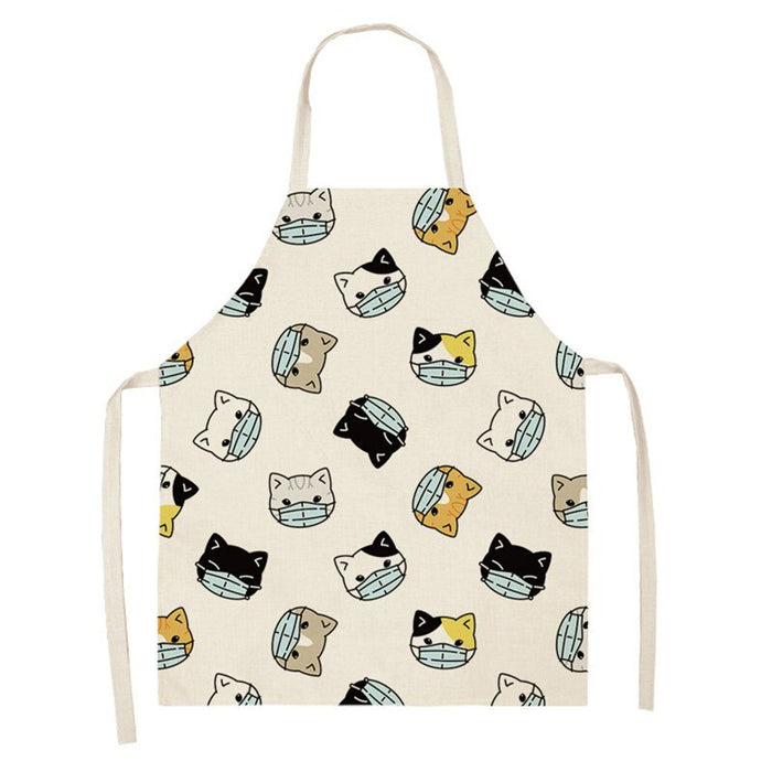 Cooking Cat Printed Sleeveless Apron