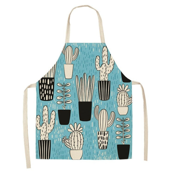 Floral Cactus Print Sleeveless Apron