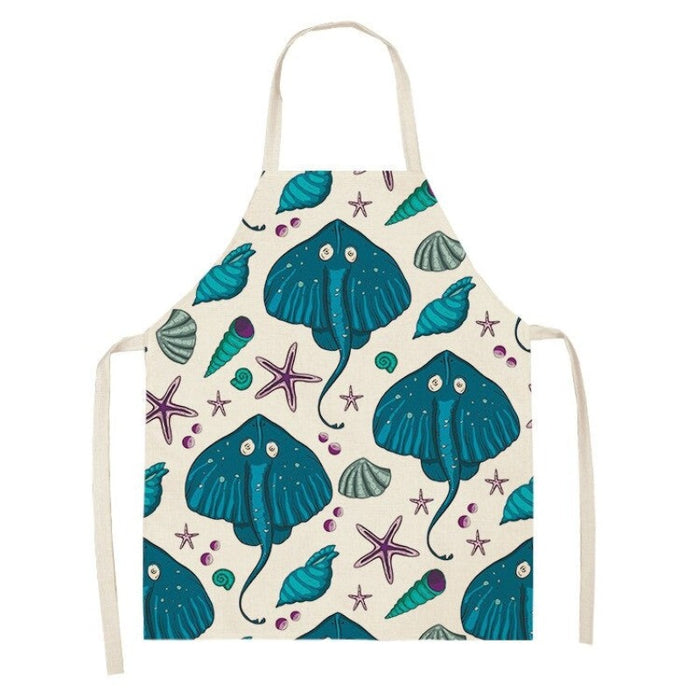 Marine Life Creative Print Apron